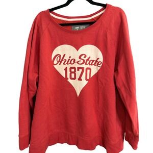 Ohio State University 1870 Sweatshirt 2XL Red Graphic Sporty Athletic Preppy‎